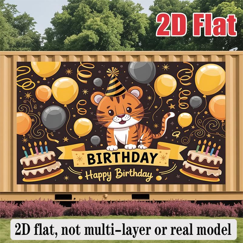 Tiger Birthday Backdrop 1pc - Wall Hanging Decor