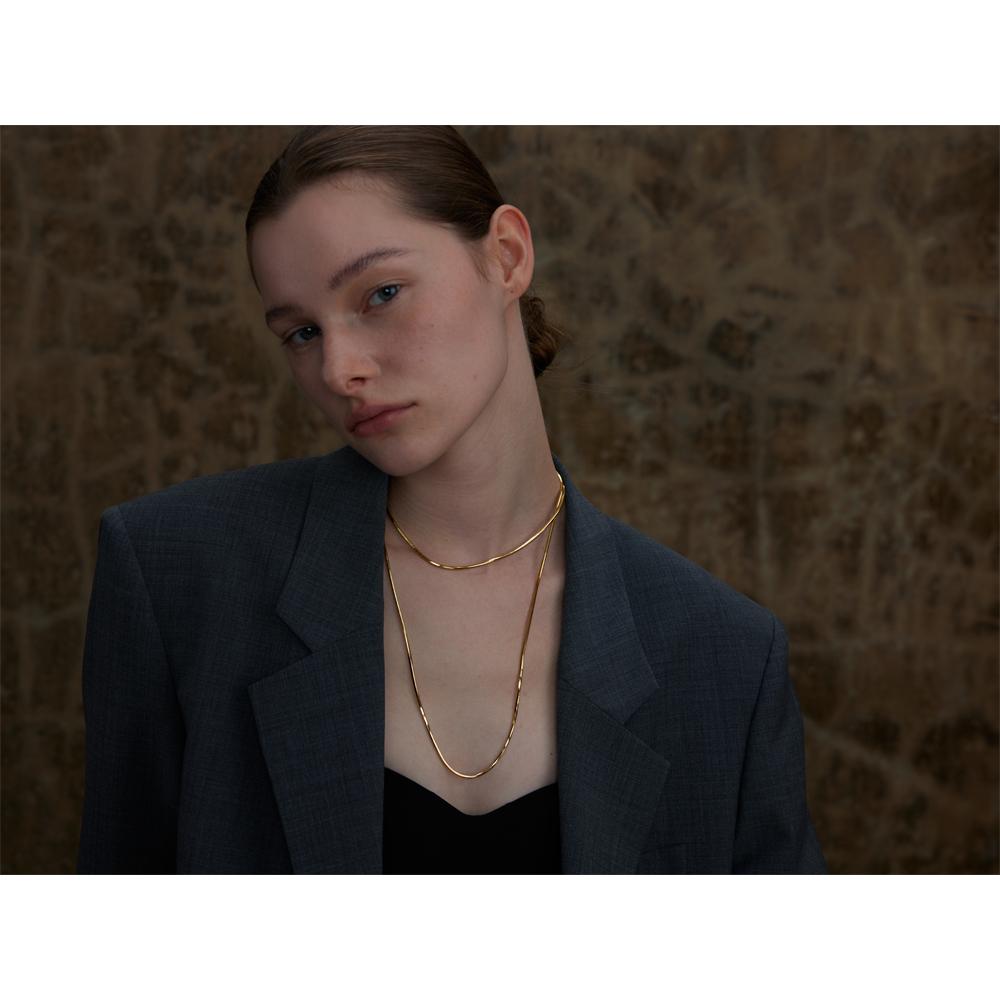 Yhpup 90+5cm Nuevo Collar Largo de Cadena Cuadrada Exquisita Brillante Acero Inoxidable 316L Unisex Metal Impermeable Joyería Elegante