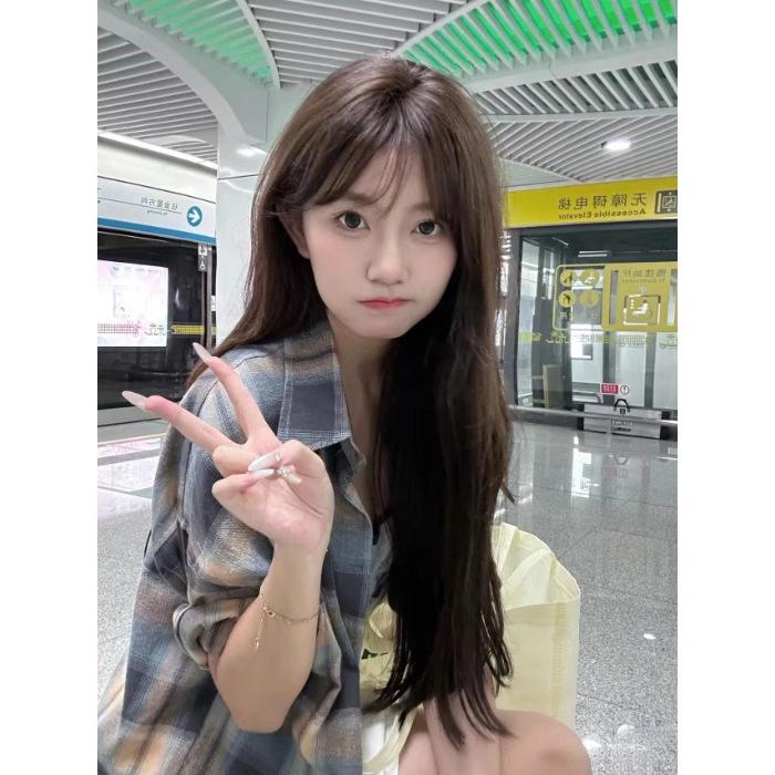 

Женская осенняя ретро клетчатая рубашка-кардиган с длинным рукавом L