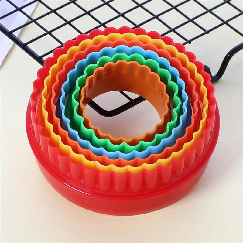 1 Set /6pcs Round Shape Cookie Cutter Biscuit 6 Sizes Together DIY Cake Mold Stamp Fondant Cake Kitchen Cooking Cookie Tools