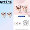 Copper Metal Gold Geometric Earring Brown Butterfly Earring Women's High Quality Fine Jewelry Every Day Elegant Exquisite Perfect Gift Match
