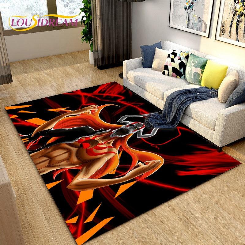 Bleach Japan Anime Cartoon Area Tapete Grande, Tapete de Carpete para Sala de Estar Quarto Sofá Capacho Decoração, Tapete de Piso Antiderrapante para Brincar de Criança