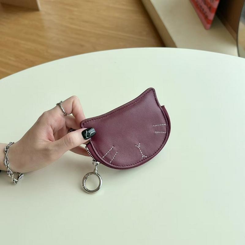 2025 New Fashionable Cute Cat Style Sheepskin Change Bag Card Bag Makeup Product Lipstick Storage Bag