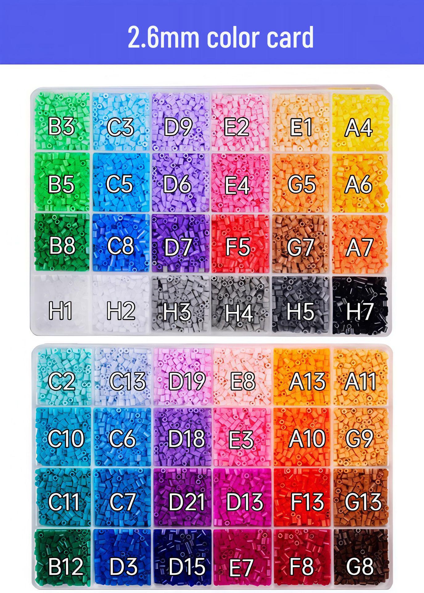 2.6mm Perler Beads Refill Pack: 48 Mixed Colors, DIY Puzzle Craft & Educational Toy