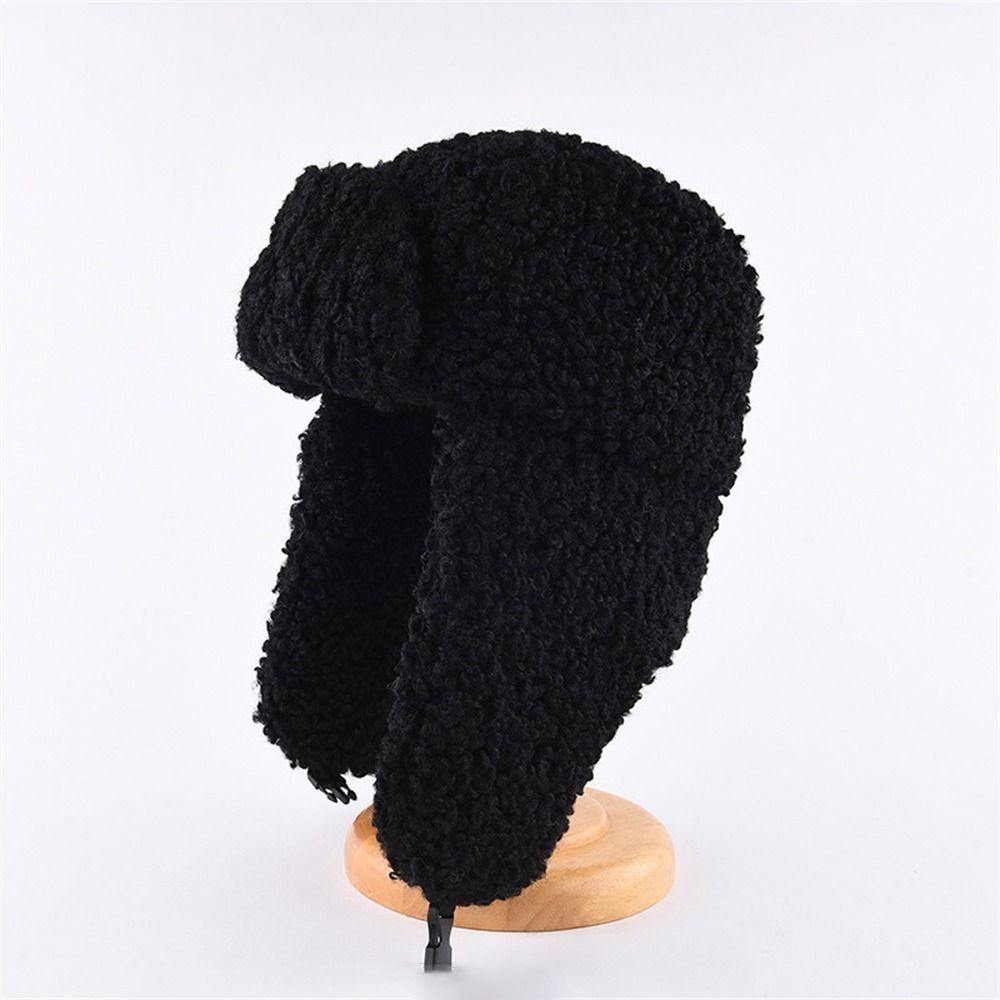 Thickened Plush Hat Winter Warm Ear Protection Cute Lei Feng Hat  for Outdoor Riding