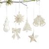 Christmas Bow Ornament Sparkling White Christmas Bell Christmas Star Ornament Festive For Party Decoration Holiday Celebration