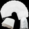 300PCS 4" X 4.7" Disposable Tea Filter Bags Tea Infusers Empty Muslin Drawstring Seal Filter Tea Bags Drawstring Herb Loose Tea Bag for Brew Tea Cold