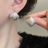 Stylish and simple square high-end stud earrings, women's geometric versatile temperament earrings, elegant and atmospheric earrings.