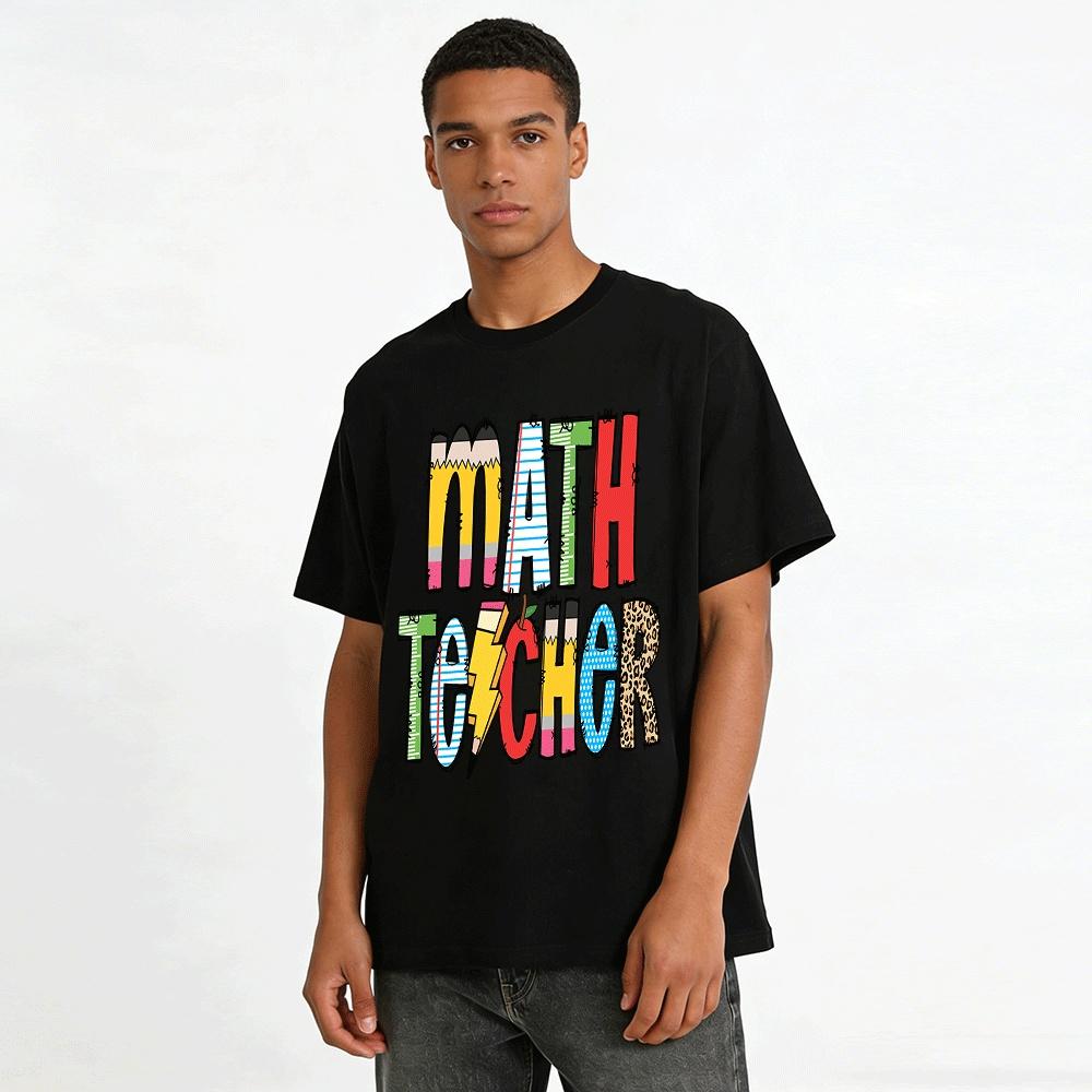 Math Teacher Themed Graphic Casual Top Pure cotton T-shirt