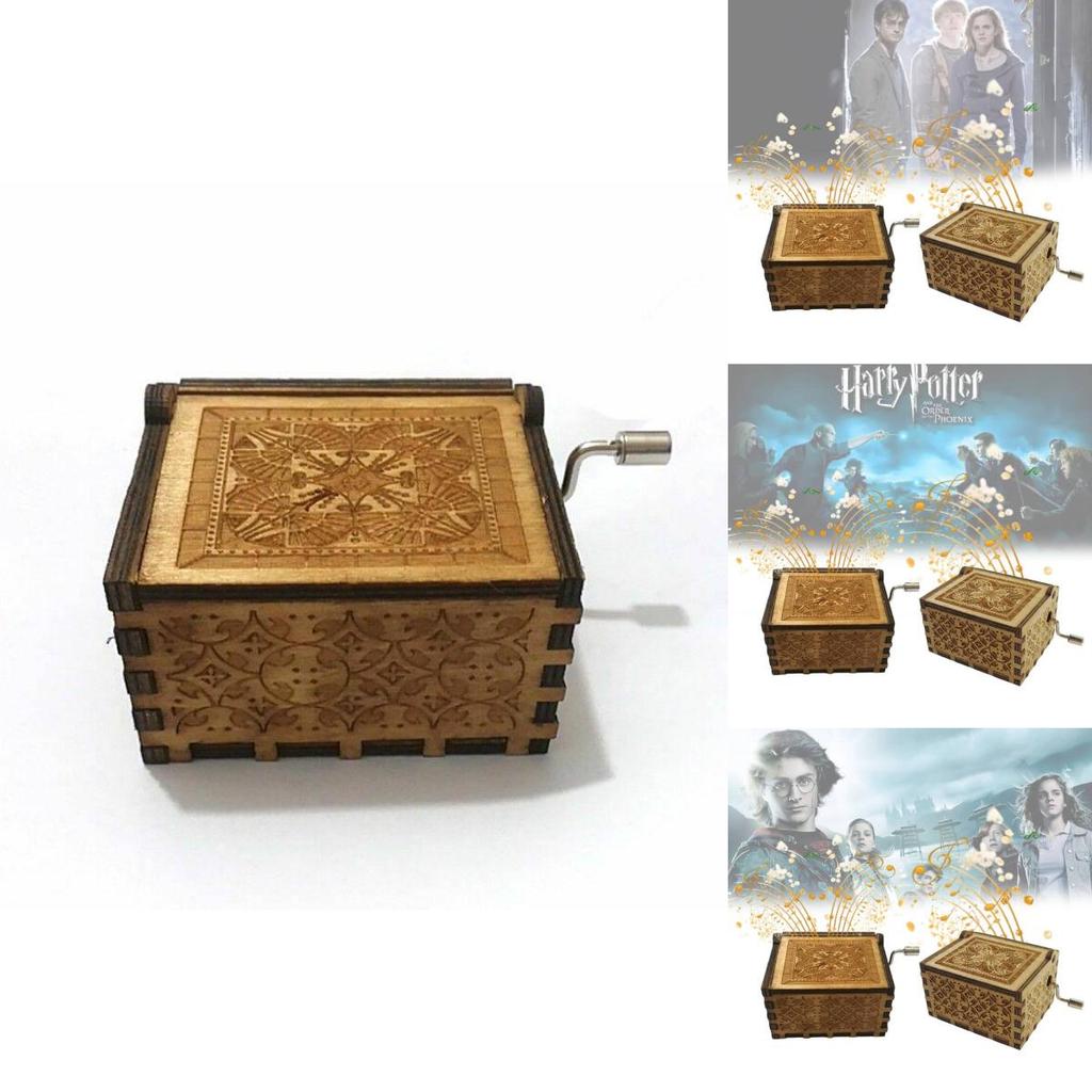 Harry Potter I Kamień Filozoficzny Drewniana pozytywka z rzeźbieniami na prezent. Zawiera specjalne postacie.