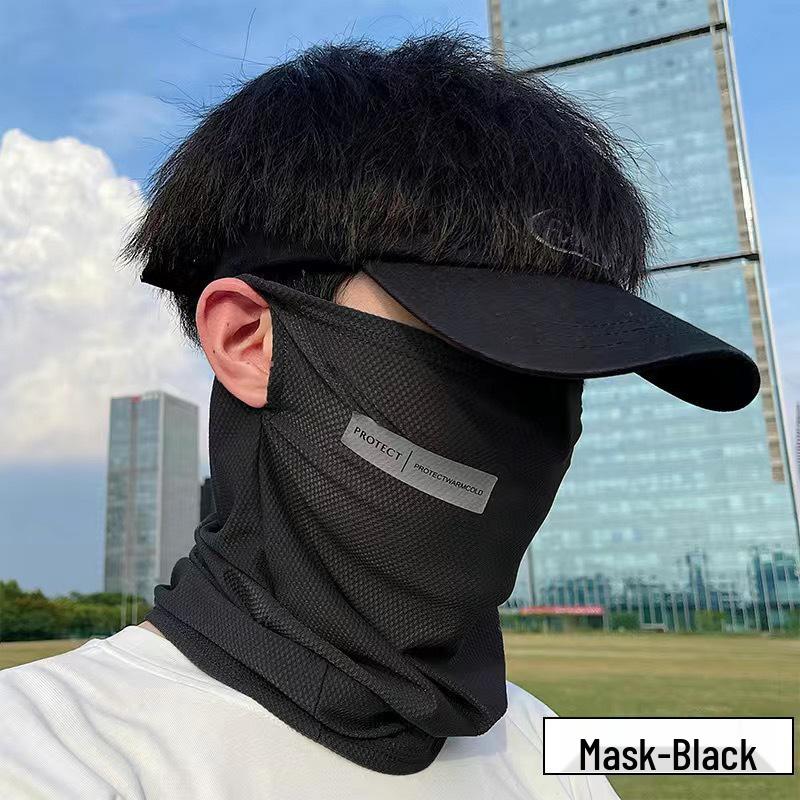 Men's Ice Silk Sun Protection Neck Gaiter with Sleeves - UV Shield for Cycling and Outdoor Activities