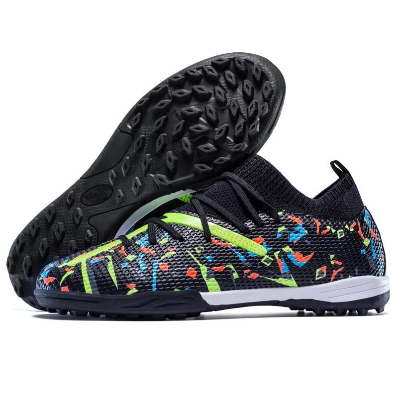 Men Soccer Shoes Long Spikes Soccer Cleats Indoor Sports Shoes Professional Football Boots Drop Shipping Unisex Breathable Soft