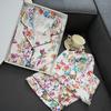 All-season Cool and Breathable Ice Silk Pajamas for Women Long-sleeved Suit with Buttons, Flower and Butterfly Print, Home Wear Pajamas