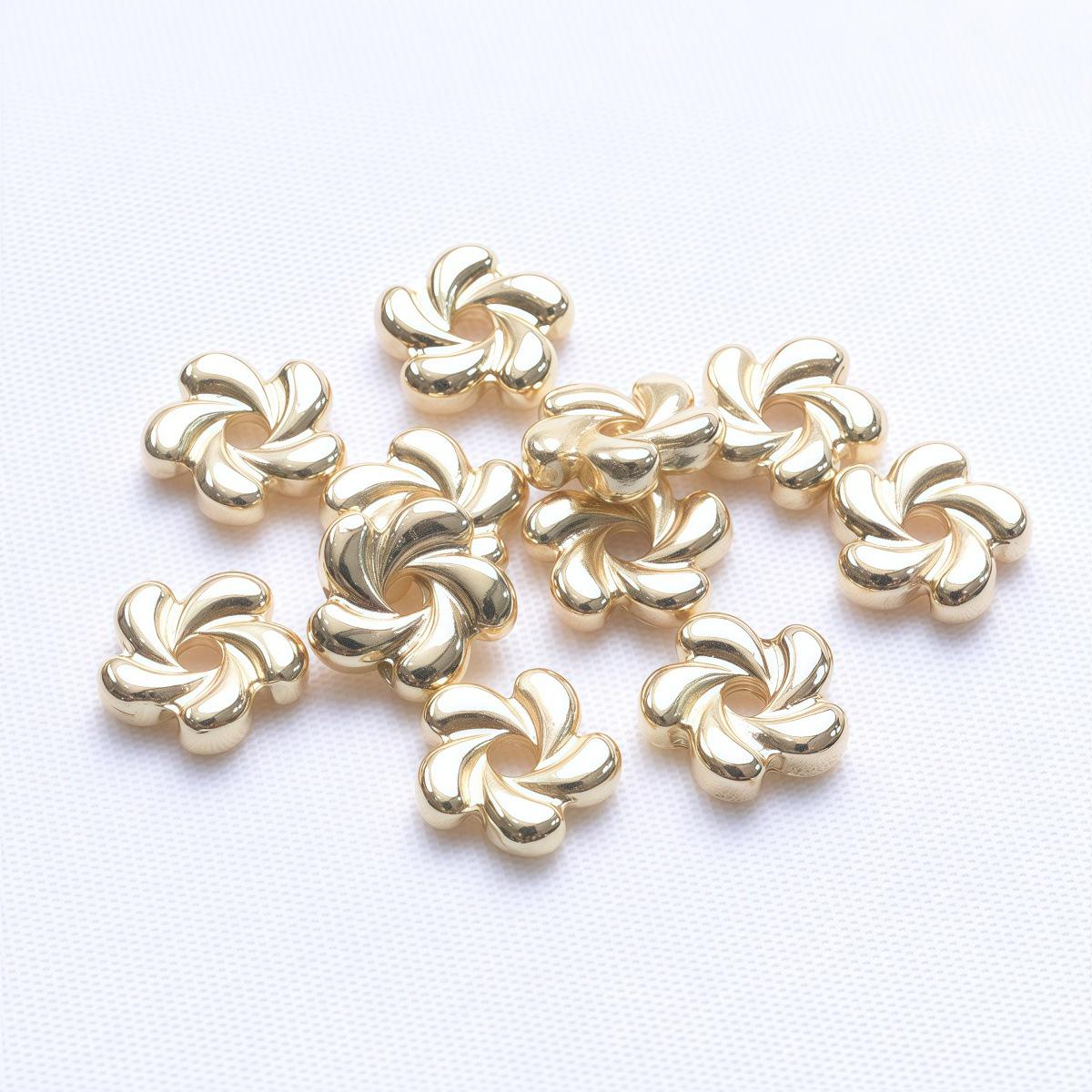 

14K Gold Filled Five-Petal Flower Spacer Beads 6mm & 8mm for DIY Bracelets & Necklaces