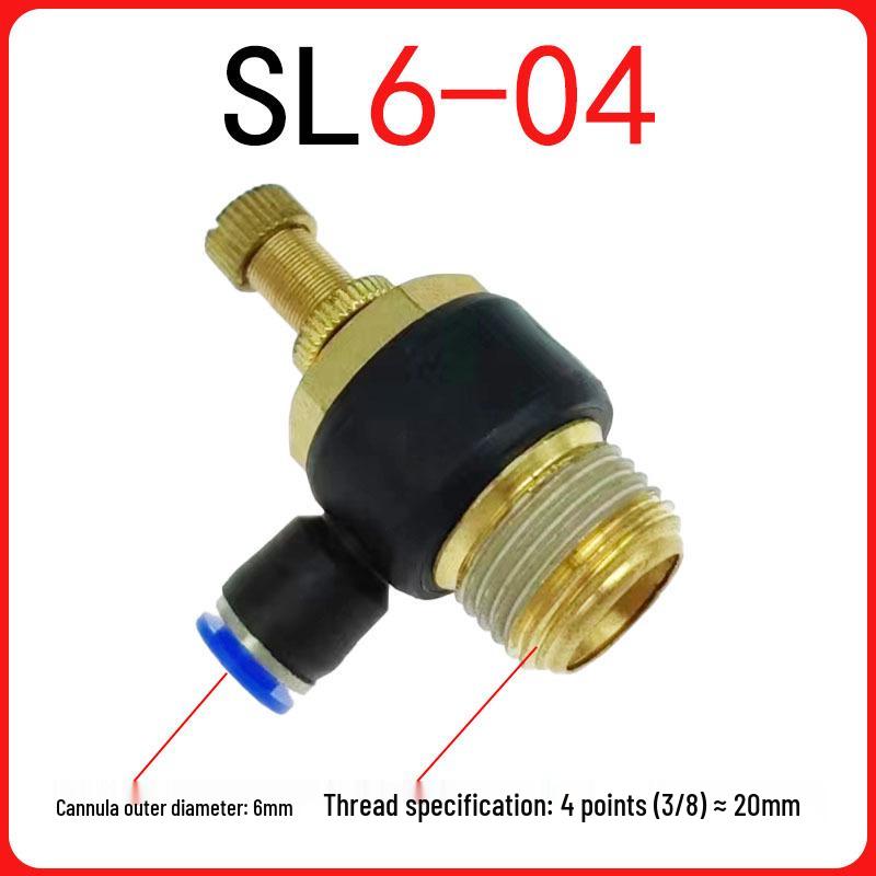 SL Throttle Valve L-Type Male Thread Pneumatic Quick Push-In Fitting, SL6-01/8-0210-03, Pneumatic Component.