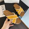 Ethnic Style Cool Slippers Women's 2025 Summer New Retro Woven Bohemian Style Versatile Platform Beach Sandals