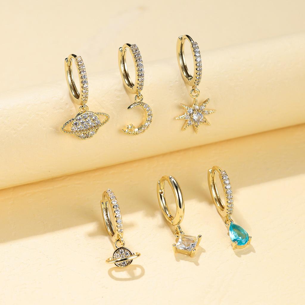 Cosmic Star and Moon series earrings set, design versatile earrings combination