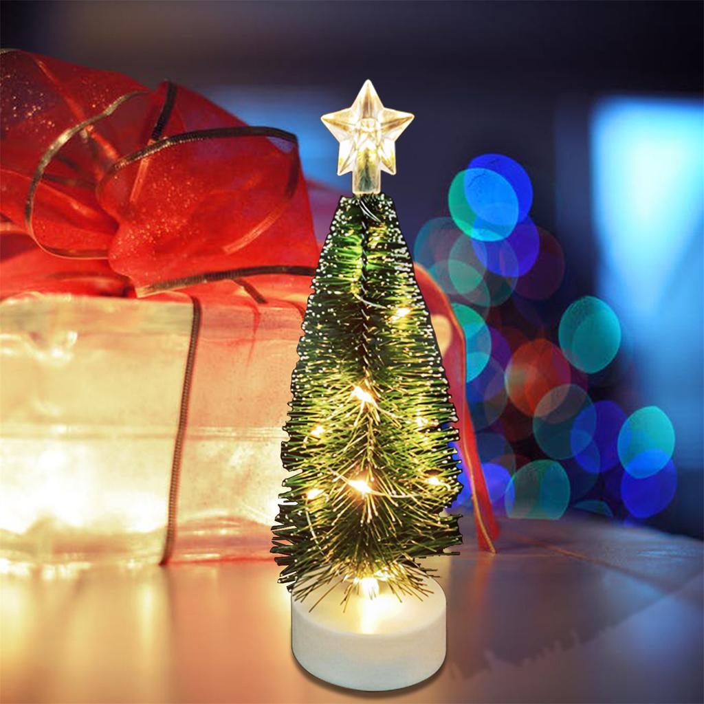 Durable Mini Artificial Snow Simulation Frost Pine Christmas Tree Decorations Add Holiday Spirit with Delicate Ornaments