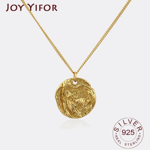 

BFCLUB Silver Color Necklace Ladies Elegant Round Shape Necklace Fashion Sterling Silver Jewelry Round Necklace