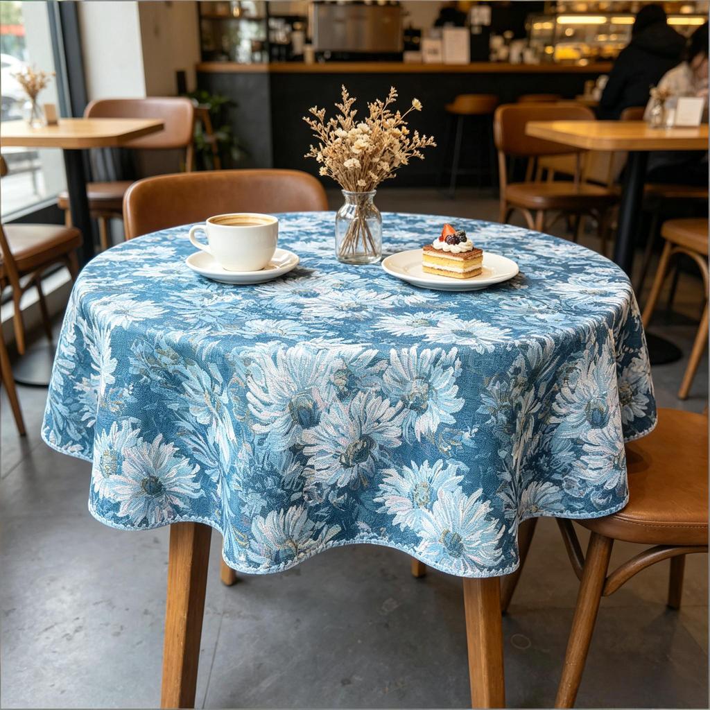 Dining Room Coffee Table Home Interior Decor  Small Cotton Material Soft Fabric Round Tablecloth