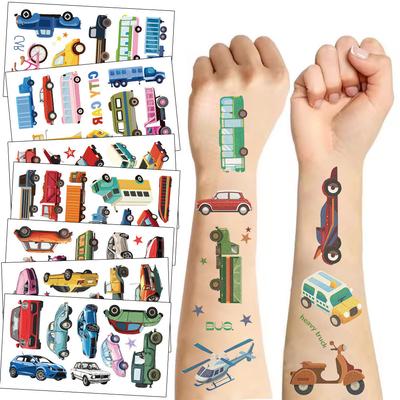 New Children's Cartoon Car Bus Tattoo Stickers Waterproof Party Party Gift Funny Fun Stickers