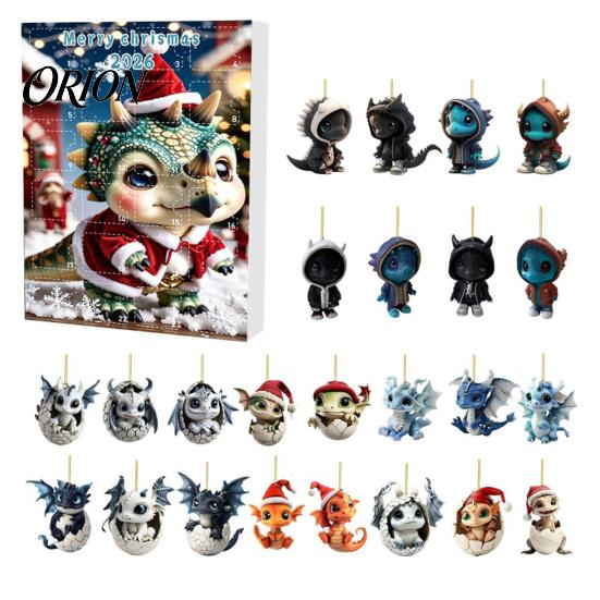 Exquisite Christmas Gift Box Dragon Advent Calendars 2026, 24 Days Countdown Calendar with Acrylic Hanging Ornaments Ornaments, Collectible