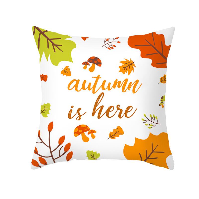 Thanksgiving Day Yellow Pumpkin Sunflower Digital printing short plush pillow covers for sofa office cushion cover home goods