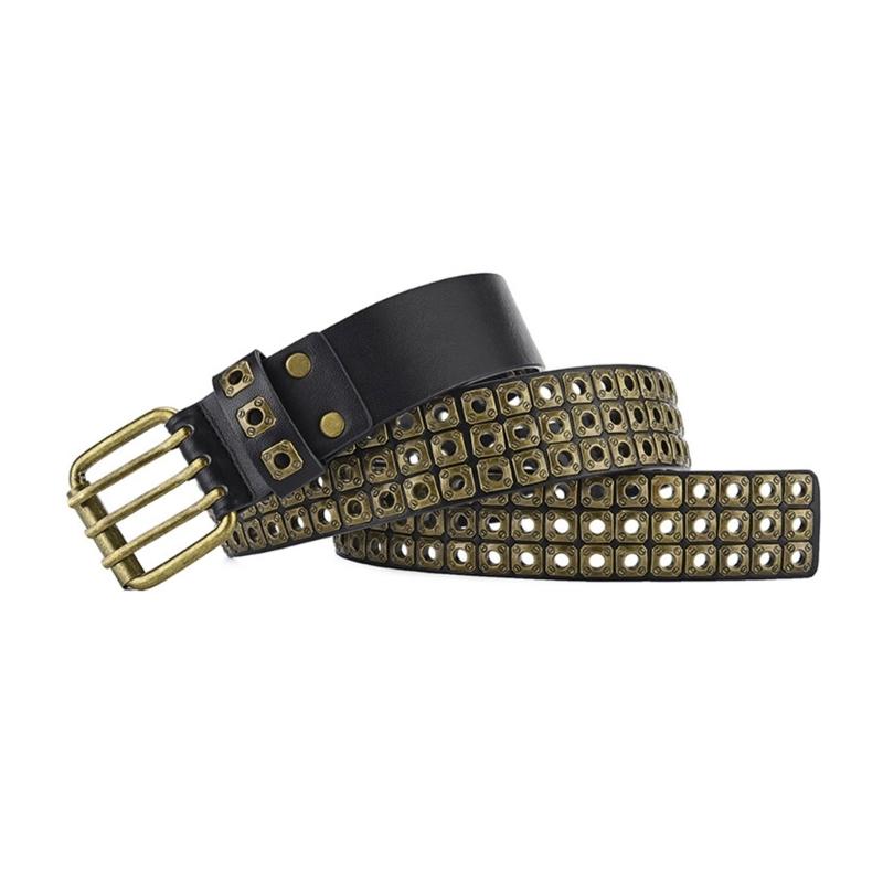 Women Adjustable Waist Belt Black Color Belt All-match Coat Dress Men Harajuku Formal Waistband with Pin Hole Decor