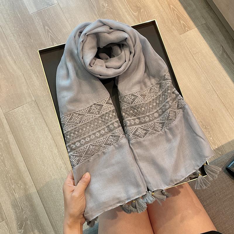 Women's Lace Patchwork Scarf Travel Sunscreen Shawl Summer Ethnic Style Fashion Scarf