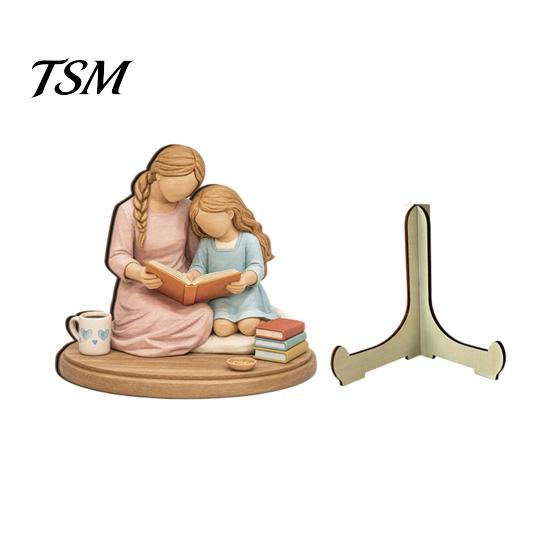 Fine Craftsmanship Decorative Items Wooden Reading Desktop Ornaments for Home Office Decor, Minimalist Figurine, Corrosion-resistant Nordic