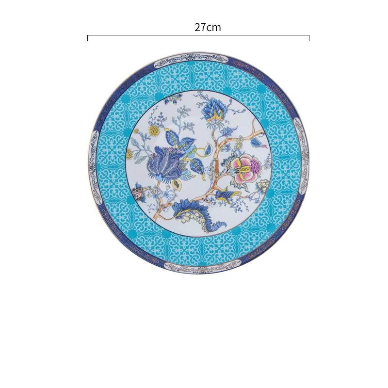 Creative Chinese Style Dinner Plate Light Luxury Restaurant Steak Plates Exquisite Flower Breakfast Salad Plate Home Tableware