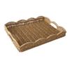 Large Capacity Food Serving Tray Rectangular Woven Decorative Platter Woven Storage Tray  Household