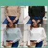 Long Sleeve T Shirt With Embroidered Lace Insert And Waffle Knit For Casual Wear