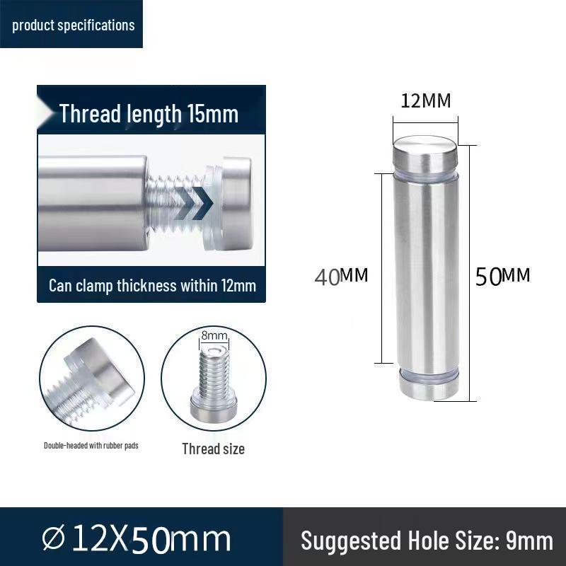 Stainless Steel Double-Headed Nail for Acrylic and Glass Clamping