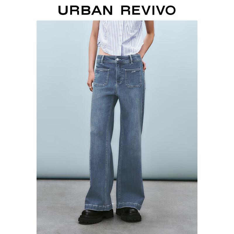 UR 2025 Spring Retro Bow-knot Denim Jeans