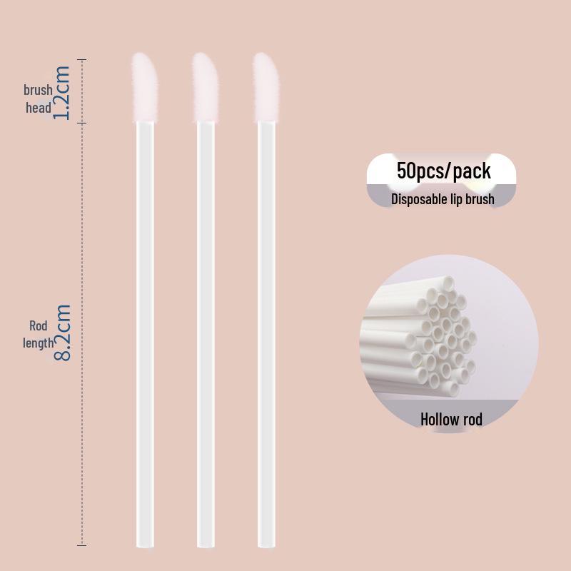 Einweg Hohl-Lippenpinselstiele, 50er-Pack: Tragbare Lippenstift-Make-up-Werkzeuge Pinsel