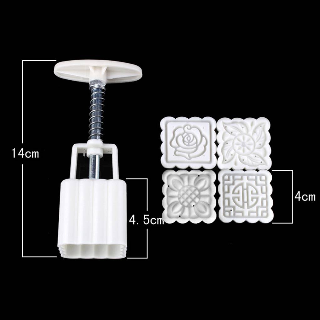 Reusable Square Hand Press Moon Cake Cookie Maker Stamp Mold Mid-autumn Festival DIY Decoration
