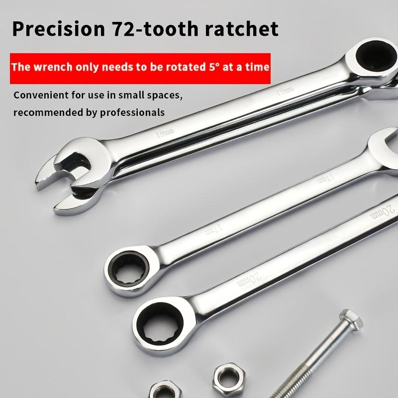 6/8/10/12pcs Ratchet Dual-Purpose Wrench Set - 72-Tooth Quick Release, Open & Box End, High Hardness & Durability