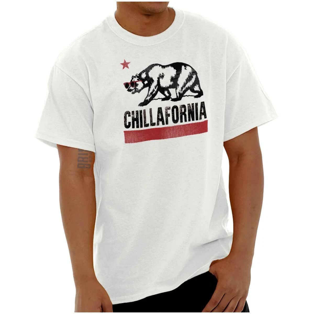 Funny California Bear Hippie Chillafornia Womens or Mens Crewneck T Shirt Tee XL
