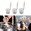 Stainless Steel Pasta Strainer,Kitchen Mesh Strainer with Wood Handle,Frying Food Basket for Cooking Noodles Kitchen Barbecue