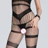 Women Diamond Fishing Net Stocking Babydoll Lingerie Sleepwear Bodysuit Black Lingerie Backless Jumpsuit
