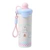 316 Stainless Steel Insulated Straw Cup for Women & Students - Cute Cartoon Water Bottle with Handle for Outdoor Use.