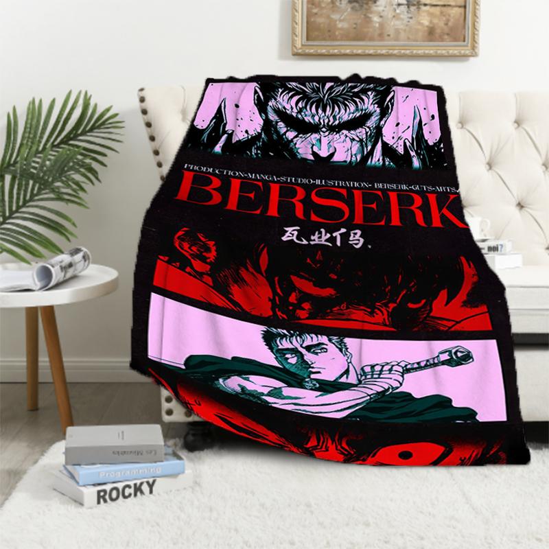 1 pezzo Giappone Anime Berserk Coperta Microfibra Biancheria da Letto Coperta da Campeggio Lusso Soffice Portatile Ufficio Ipoallergenica Flanella