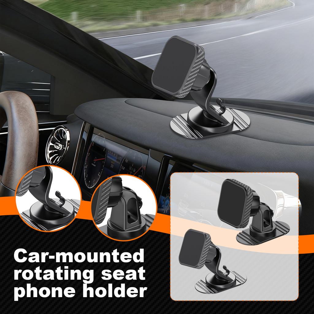 Car Holder Rotating Seat Creative Dashboard With Wire Hook Adhesive Seat Square Strong Magnetic Phone Holder