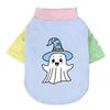 Halloween Cute Ghost Print Pet T‑Shirt Cats & Dogs Soft Cotton Clothes Outfit For Bichon French Bulldog Holiday Party Costume