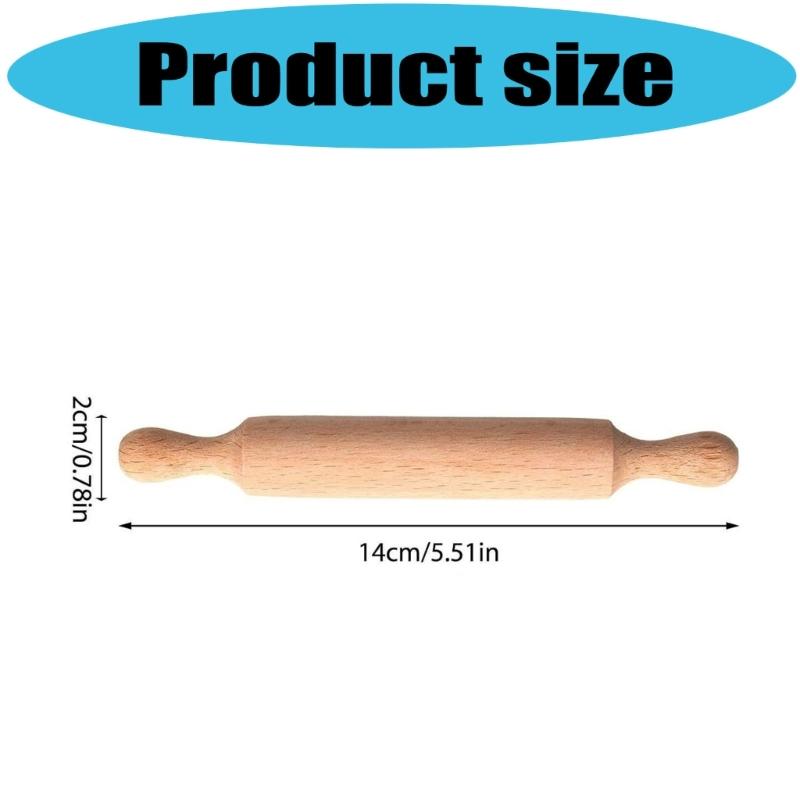 Set Of 6 Small Wooden Playdoughs Rollers Child Sized Baking Utensils Skill Development Kitchen Activity Tool