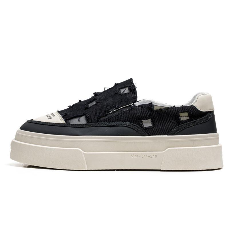 

Summer canvas men s shoes breathable cover feet one pedal sports and leisure board shoes personalized solid color trendy thick-soled white shoes 39