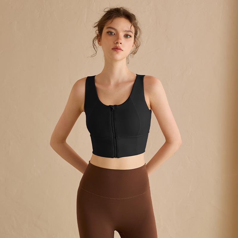 

Women s Shockproof High-Intensity Quick-Dry Front Zipper Sports Bra for Running, Training, and Yoga Medium