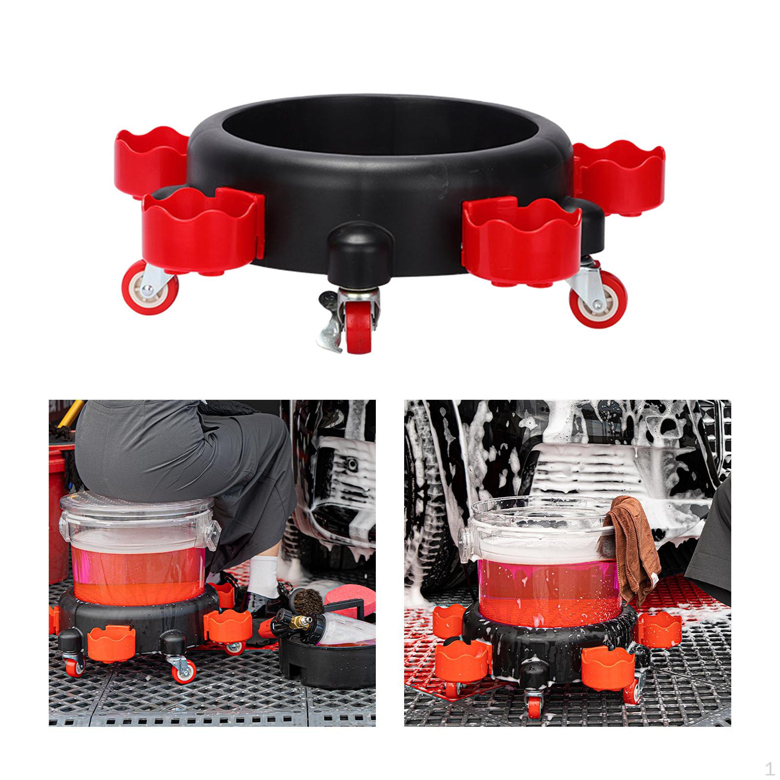 Bucket Dolly, Car Wash Base Pulley, Easy Push ,Accessories Insert for