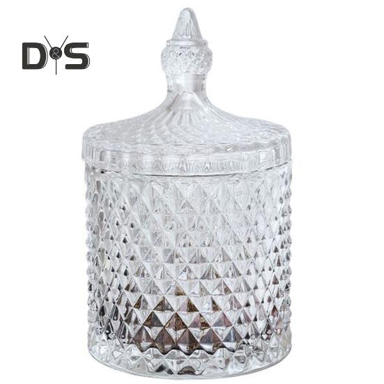 Clear Storage Jar European Style Sturdy Glass Jewelry Box with Lid
